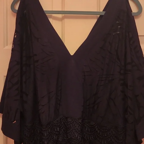 Lane Bryant SZ 18/20 Navy Cold Shoulder Dress - Picture 10 of 14